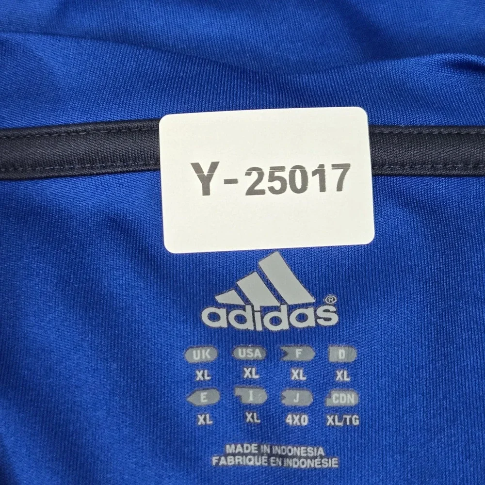 Adidas‎ Men Shirt XL Blue Activewear Logo Short Sleeve